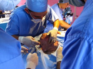 World Vets surgeons prepare to begin the operation